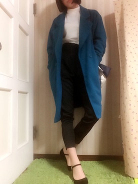 「GRL（グレイル）のアイテム（シャツ/ブラウス、ホワイト系）」を使った、ちひろさん（レディース）の冬コーディネート