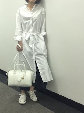 「Steven Alan（スティーブンアラン）のアイテム（シャツワンピース）」を使った、sakuramixさん（レディース・158cm）の春コーディネート