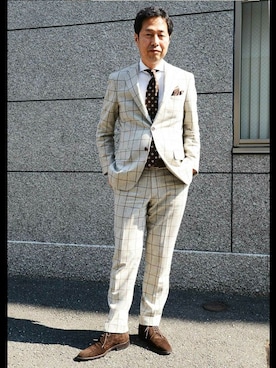 「仕事コーデ」｜「アイテム（セットアップ）」を使った、ONLY Think SUIT.さん（メンズ・178cm）の秋コーディネート