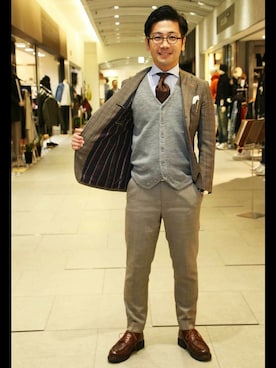 「ONLY（オンリー）のアイテム（フォーマルスーツ/小物）」を使った、ONLY Think SUIT.さん（メンズ・168cm）の秋コーディネート
