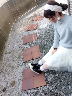 「H&M（エイチ・アンド・エム）のアイテム（ヘアアクセサリー、ホワイト系）」を使った、masyuuuuさん（レディース・154cm）の冬コーディネート