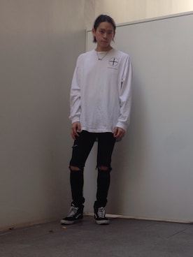「RICHARDSON（リチャードソン）のアイテム（Tシャツ/カットソー）」を使った、Royさん（メンズ・179cm）の春コーディネート