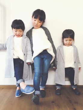「ヒラキ（ヒラキ）のアイテム（その他シューズ）」を使った、pooooocoさん（キッズ・110cm）の冬コーディネート