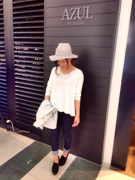「AZUL by moussy（アズールバイマウジー）のアイテム（その他アウター）」を使った、yukika ooyamaさん（レディース・159cm）の冬コーディネート