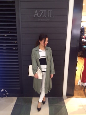 「AZUL by moussy（アズールバイマウジー）のアイテム（その他アウター）」を使った、yukika ooyamaさん（レディース・159cm）の春コーディネート