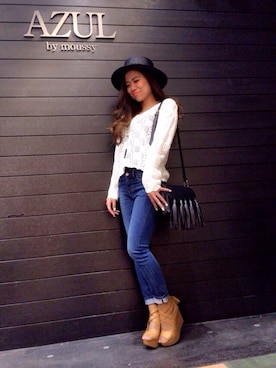 「カンカン帽」｜「アイテム（サンダル）」を使った、yukika ooyamaさん（レディース・159cm）の春コーディネート