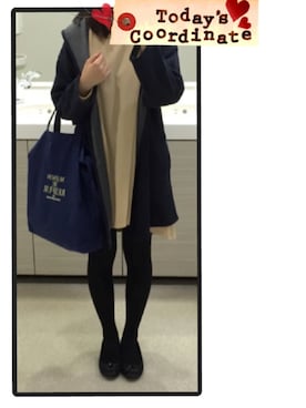 「コート」｜「アイテム（チュニック）」を使った、aiさん（レディース・155cm）の秋コーディネート