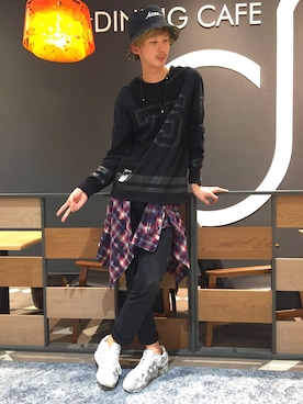 joujiさんの「avirex/アヴィレックス/メンズ/ L/S CAMOUFLAGE CHECK SHIRT/ 長袖　迷彩　チェックシャツ」を使ったコーディネート