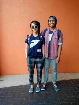 「plaid」｜「アイテム（帽子）」を使った、Marsel.さん（メンズ・178cm）の春コーディネート