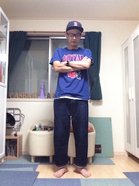 「SKULL JEANS（スカルジーンズ）のアイテム（パンツ）」を使った、せいsanさん（メンズ・177cm）の秋コーディネート