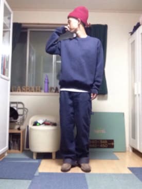 「ニットキャップ」｜「アイテム（サロペット/オーバーオール）」を使った、せいsanさん（メンズ・177cm）の秋コーディネート
