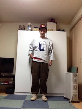 「Champion（チャンピオン）のアイテム（その他）」を使った、せいsanさん（メンズ・177cm）の秋コーディネート