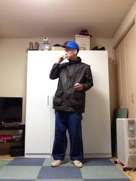 「オイルドジャケット」｜「アイテム（その他）」を使った、せいsanさん（メンズ・177cm）の秋コーディネート