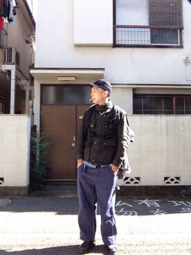 「ワーク」｜「アイテム（ライダースジャケット）」を使った、せいsanさん（メンズ・177cm）の秋コーディネート