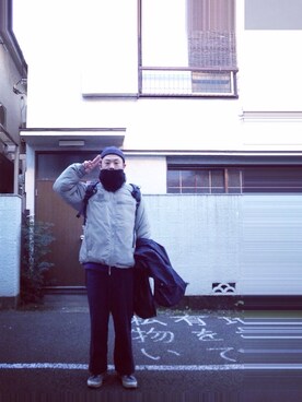 「Buzz Rickson's（バズリクソンズ）のアイテム（ニットキャップ/ビーニー）」を使った、せいsanさん（メンズ・177cm）の冬コーディネート