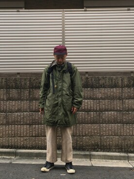 「ワーク」｜「アイテム（モッズコート）」を使った、せいsanさん（メンズ・177cm）の秋コーディネート