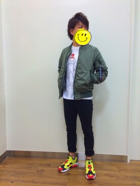 「Right-on（ライトオン）の【BACK NUMBER】ハイブリッドストレッチスリムテーパード5ポケット（その他パンツ、ブラック系）」を使った、アラフィフが見えてきた。。。さん（メンズ・174cm）の冬コーディネート