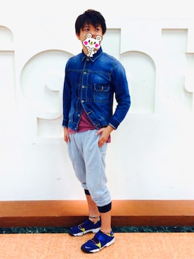 「Right-on（ライトオン）のアイテム（デニムジャケット、ブルー系）」を使った、アラフィフが見えてきた。。。さん（メンズ・174cm）の秋コーディネート