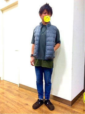 「Right-on（ライトオン）のアイテム（ダウンベスト）」を使った、アラフィフが見えてきた。。。さん（メンズ・174cm）の秋コーディネート