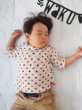 「FITH（フィス）のアイテム（チノパンツ）」を使った、Meｇさん（キッズ・100cm）の秋コーディネート
