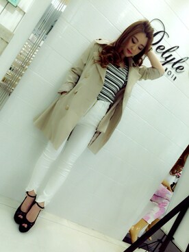 「pants」｜「アイテム（トレンチコート）」を使った、Nanaさん（レディース・154cm）の冬コーディネート