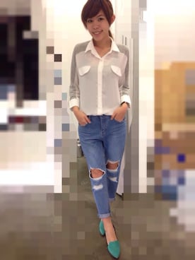 「A dress a day（ア　ドレス　ア　デイ）のアイテム」を使った、陳摸摸さん（レディース・166cm）の夏コーディネート