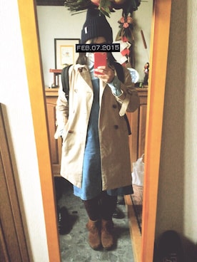 「BLUE BLUE（ブルーブルー）のアイテム（ワンピース/ドレス）」を使った、由花子さん（レディース・154cm）の冬コーディネート