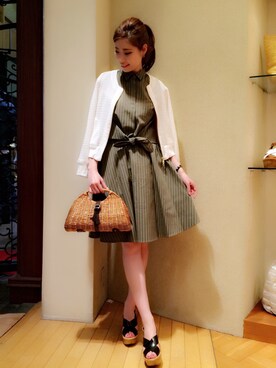 「KATHARINE ROSS（キャサリンロス）のアイテム（かごバッグ）」を使った、namiさん（レディース・166cm）の春コーディネート
