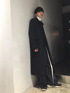 「新作」｜「アイテム（チェスターコート）」を使った、今村翔太さん（メンズ・173cm）の秋コーディネート