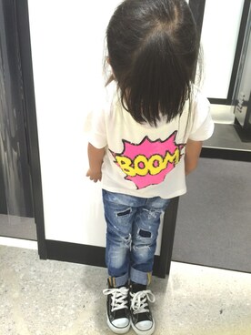 「ZARA（ザラ）のアイテム（Tシャツ/カットソー、ホワイト系）」を使った、サニーさん（レディース）の春コーディネート