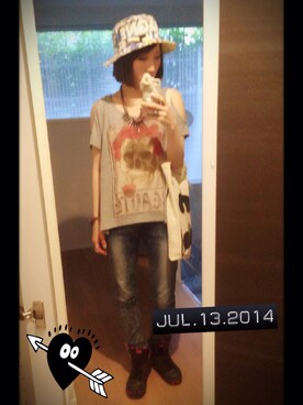 「同じようなコーディネートばっかり」｜もかちーのさん（レディース・156cm）の夏コーディネート