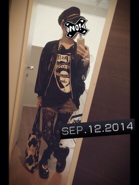 「halloween」｜「アイテム（ブルゾン）」を使った、もかちーのさん（レディース・156cm）の秋コーディネート