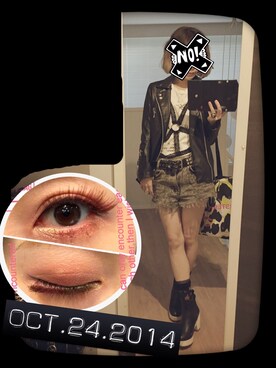 「メイクアップ」｜「アイテム（ジャケット/アウター）」を使った、もかちーのさん（レディース・156cm）の秋コーディネート