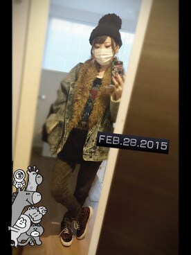 「スエット」｜もかちーのさん（レディース・156cm）の冬コーディネート