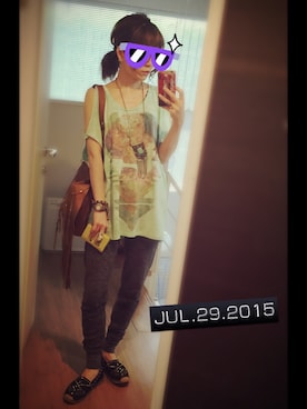 「Ulula（ウルラ）のアイテム」を使った、もかちーのさん（レディース・156cm）の夏コーディネート