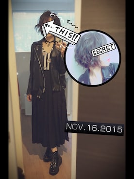 「RNA」｜「アイテム（ライダースジャケット）」を使った、もかちーのさん（レディース・156cm）の秋コーディネート