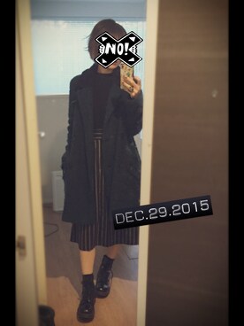 「SENSE OF PLACE by URBAN RESEAR」｜「アイテム（トレンチコート）」を使った、もかちーのさん（レディース・156cm）の冬コーディネート