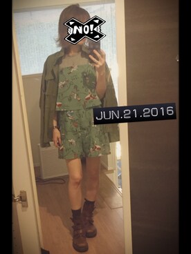 「みどり」｜「アイテム（モッズコート）」を使った、もかちーのさん（レディース・156cm）の夏コーディネート