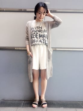 「アイテム（カーディガン/ボレロ）」を使った、i_k_u_m_iさん（レディース・158cm）の春コーディネート