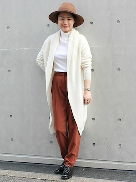 「ツバ広ハット」｜i_k_u_m_iさん（レディース・158cm）の秋コーディネート