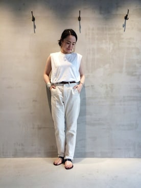 「大ぶりアクセサリー」｜「アイテム（トップス）」を使った、i_k_u_m_iさん（レディース・158cm）の夏コーディネート