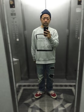 「BEAMS（ビームス）のNORTHWAVE / ESPRESSO（スニーカー、レッド系）」を使った、Tatsuya Kubota/久保田竜弥さん（メンズ・175cm）の秋コーディネート