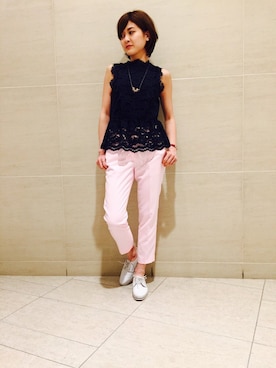 「NINE（ナイン）のアイテム」を使った、Mai Onoさん（レディース・165cm）の春コーディネート