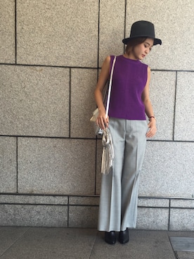 「NINE（ナイン）のアイテム（パンツ）」を使った、Mai Onoさん（レディース・165cm）の夏コーディネート