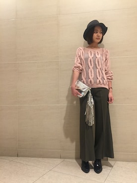 「NINE（ナイン）のアイテム（パンツ）」を使った、Mai Onoさん（レディース・165cm）の秋コーディネート