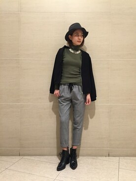 「NINE（ナイン）のアイテム（ブルゾン）」を使った、Mai Onoさん（レディース・165cm）の秋コーディネート