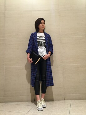 「NINE（ナイン）のアイテム（その他アウター）」を使った、Mai Onoさん（レディース・165cm）の秋コーディネート