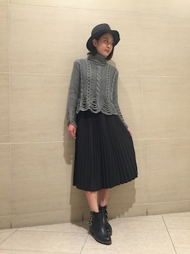 「NINE（ナイン）のアイテム」を使った、Mai Onoさん（レディース・165cm）の秋コーディネート