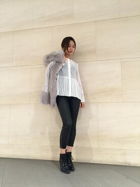 「NINE（ナイン）のアイテム（ジャケット/アウター）」を使った、Mai Onoさん（レディース・165cm）の冬コーディネート