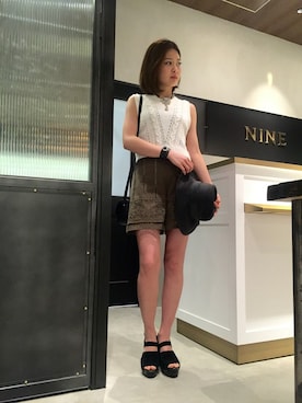 「NINE（ナイン）のアイテム」を使った、Mai Onoさん（レディース・165cm）の春コーディネート